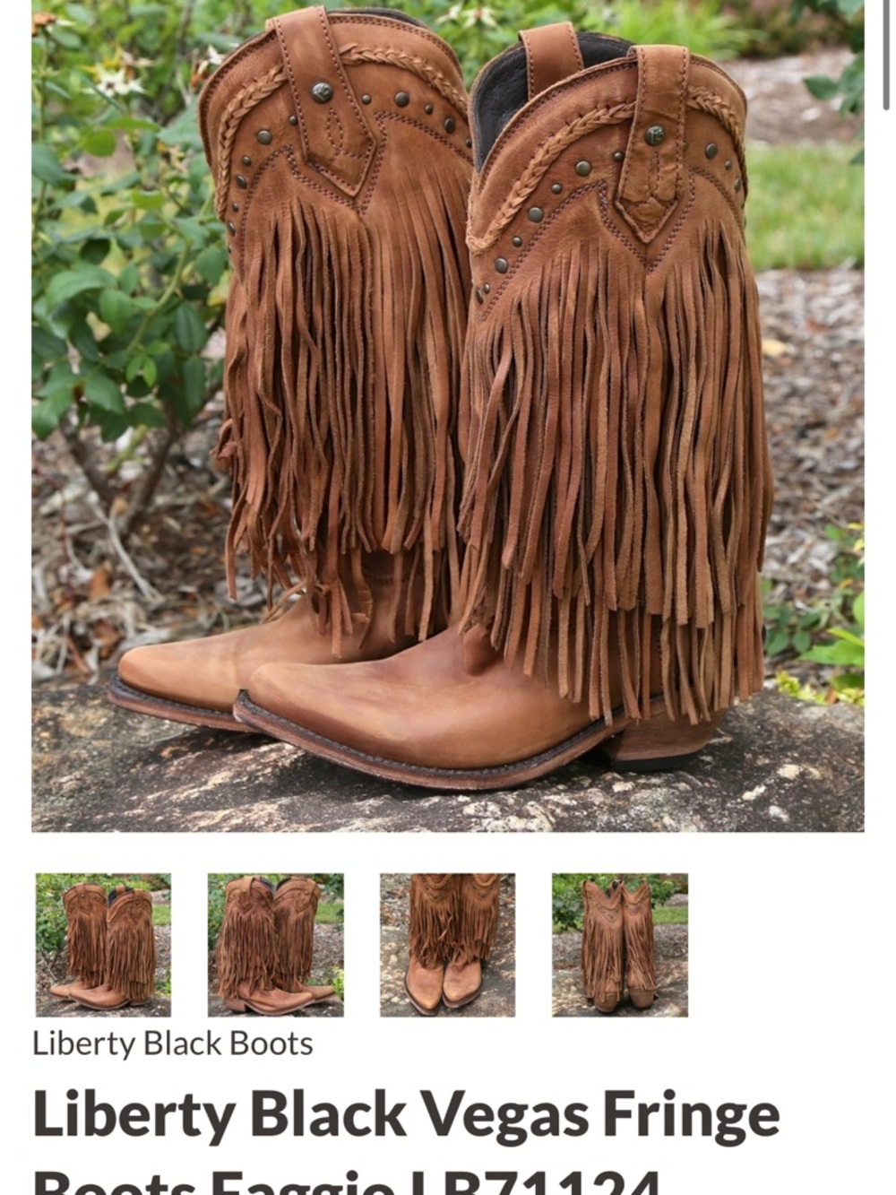 Liberty Black Brown Fringe Western Cowgirl Boots - Picture 4 of 4